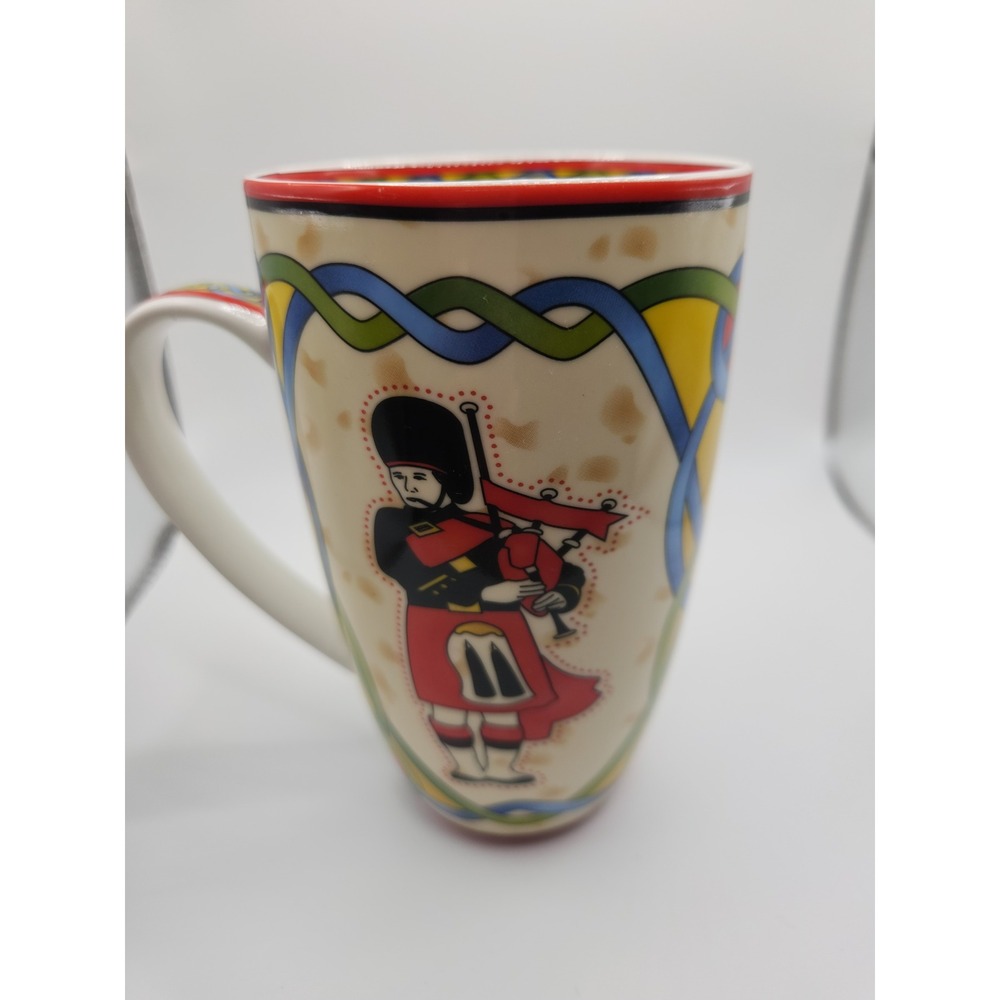Clara Crafts Scottish Weave Bone China Bagpiper Celtic Knot Coffee Mug
